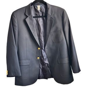 Brooks Brothers Navy Blazer Boys Youth Size 20 Loro Piana Wool Gold Buttons